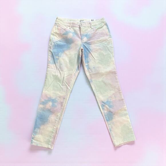 Style & Co Tie-Dye Curvy Skinny Leg Mid-Rise Slimming Denim Jeans Women's 12 - Picture 1 of 10